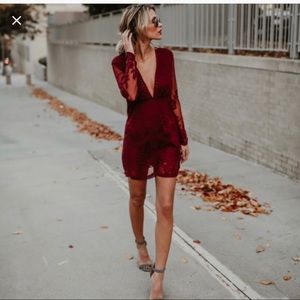 Vici Burgundy Lace Dress